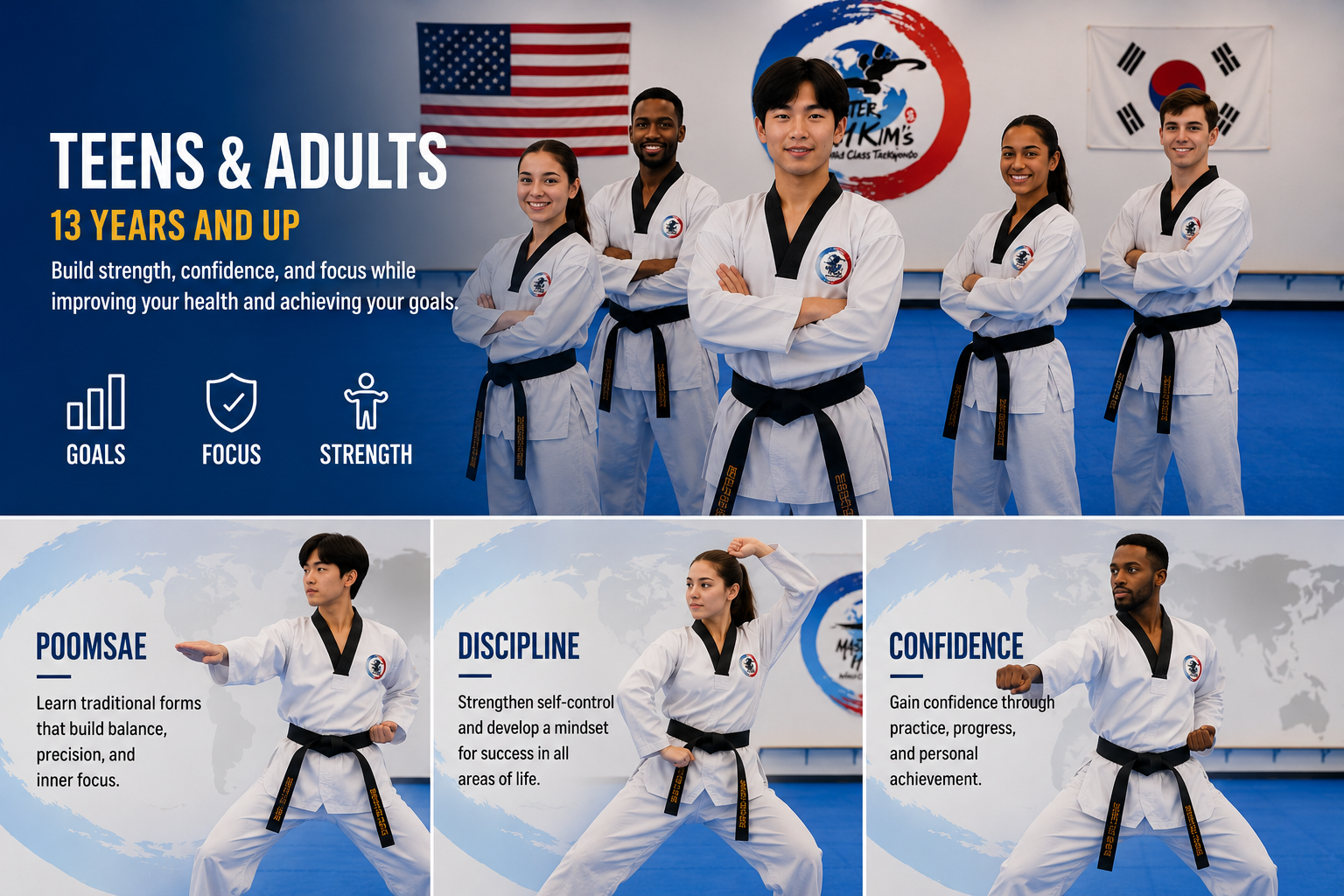 Adults achieving fitness and self-defense goals
